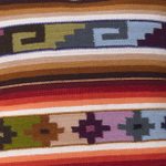 Wool cushion covers, 'Sunset Temple' (pair) - Hand Made Wool Patterned Cushion Covers (Pair)