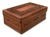 Caja de cuero labrado, 'Lope de Vega' - Caja decorativa de cuero labrado artesanalmente