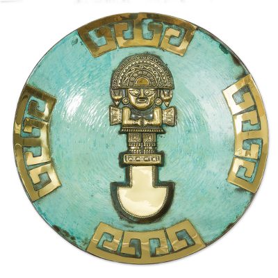 Copper plate, 'Ceremonial Dagger' - Hand Crafted Archaeological Tumi Bronze and Copper Plate