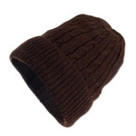 100% alpaca hat, 'Brown Mountain Roads' - Hand Woven 100% Alpaca Wool Beanie Hat