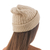 100% alpaca hat, 'Tan Mountain Roads' - Unique Womens Alpaca Wool Solid Knit Hat (image 2d) thumbail