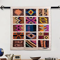 Wool tapestry, 'Inca Almanac' - Wool tapestry