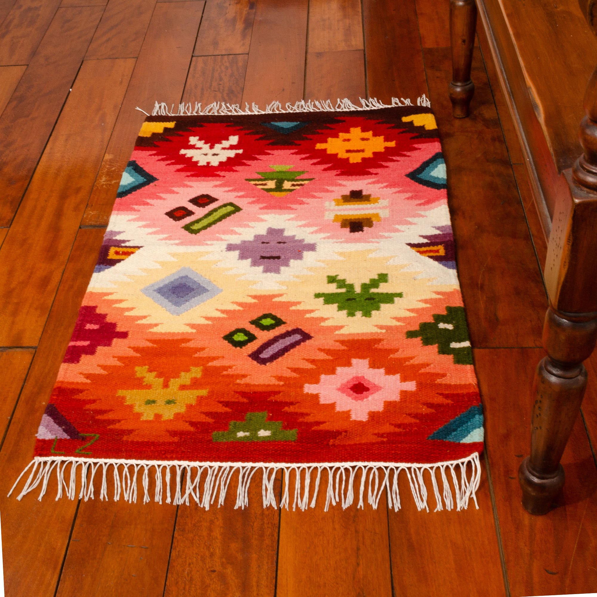 UNICEF Market 2x3 Colorful Wool Rug Faces of Color