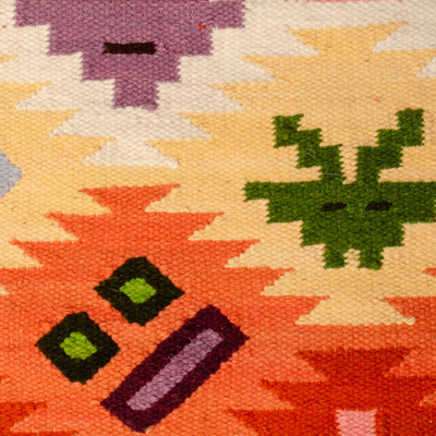 Wool rug, 'Masks' (2x3) - Handwoven Andean Wool Area Rug (2x3)