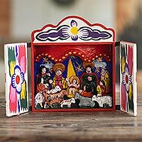 Nativity scene, 'Great Day' - Handcrafted Nativity Scene from Peru