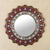 Reverse painted glass wall mirror, 'Ruby Medallion' - Red Reverse-Painted Glass Wall Mirror from Peru (image 2b) thumbail
