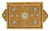 Painted glass tray, 'Butterscotch Blossoms' - Reverse Painted Glass Serving Tray thumbail