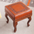 Leather and wood ottoman, 'Inca Frieze' - Leather and Wood Ottoman (image 2) thumbail