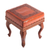 Leather and wood ottoman, 'Inca Frieze' - Leather and Wood Ottoman thumbail