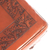 Leather and cedar ottoman, 'Inca Frieze' - Leather and cedar ottoman