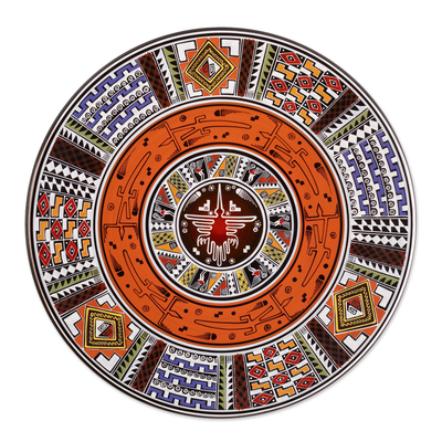 Cuzco plate, 'Cosmic Hummingbird' - Cuzco Decorative Wall Plate