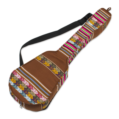Wood ronroco guitar, 'Inca Sun' - Genuine Andean Ronroco Guitar with Case