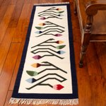Wool runner, 'Spring Buds' (2x5.5) - Handcrafted Floral Wool Area Rug (2x5.5)