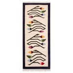 Wool runner, 'Spring Buds' (2x5.5) - Handcrafted Floral Wool Area Rug (2x5.5)