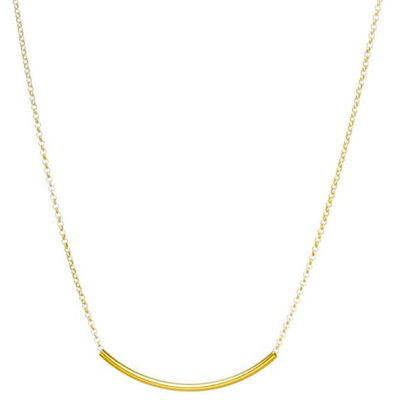 Collar de tubo de equilibrio Dogeared oro - Collar con colgante de tubo de equilibrio bañado en oro Dogeared