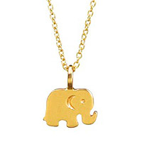 Gold-plated pendant necklace, 'Good Luck Elephant' - Gold-Plated Good Luck Elephant Pendant Necklace