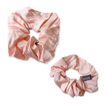 Hair scrunchies, 'Eco Pastel' (set of 2) - Set of 2 Eco-Friendly Pastel Hair Scunchies