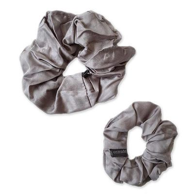 Ettitude Bamboo Lyocell Hair Scrunchies (Set of 2) - Eco-Friendly Ettitude Hair Scrunchie Set of 2 Sizes
