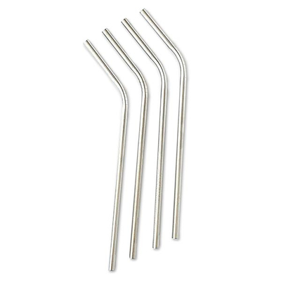 Stainless steel straws, 'Eco Hydration' (set of 4) - Eco-Friendly Stainless Steel Straws (set of 4)