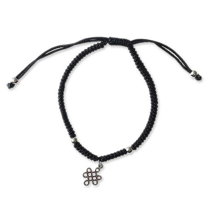 May Yeung Macrame Charm Bracelet in Black - May Yeung Fair Trade Macrame Charm Bracelet in Black