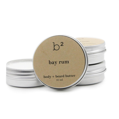 B2 Beard and Body Butter Bay Rum Scented (Set of 2) - Vegan Bay Rum-Scented Beard and Body Butter (Set of 2)