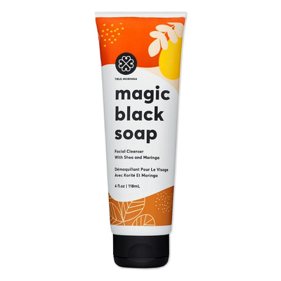 True Moringa Magic Black Soap Facial Cleanser - Non-Toxic African Black Soap Cleanser