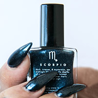 Nail polish, 'Scorpio' - Love by Luna Crystal Infused Midnight Black-Blue Nail Polish