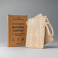 J&L Naturals Loofah Pad 2-Pack - J&L Naturals Natural Loofah Pad Pack of 2