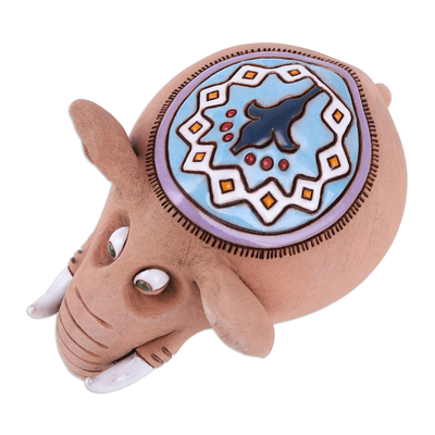 Keramikfigur - Elefanten-Keramikfigur, handbemalt in Usbekistan
