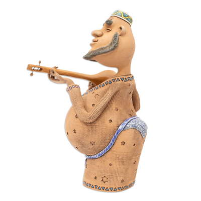 Keramikfigur - Usbekische Musiker-Keramikfigur, handgefertigt und bemalt