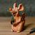 Keramikfigur - Maus mit Kaktus-Keramikfigur, handgefertigt und bemalt