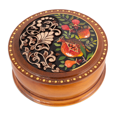 Wood jewelry box, Pomegranate Treasure