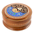 Wood jewelry box, 'Blue Paisley Glory' - Handcrafted Paisley Round Walnut Wood Jewelry Box in Blue