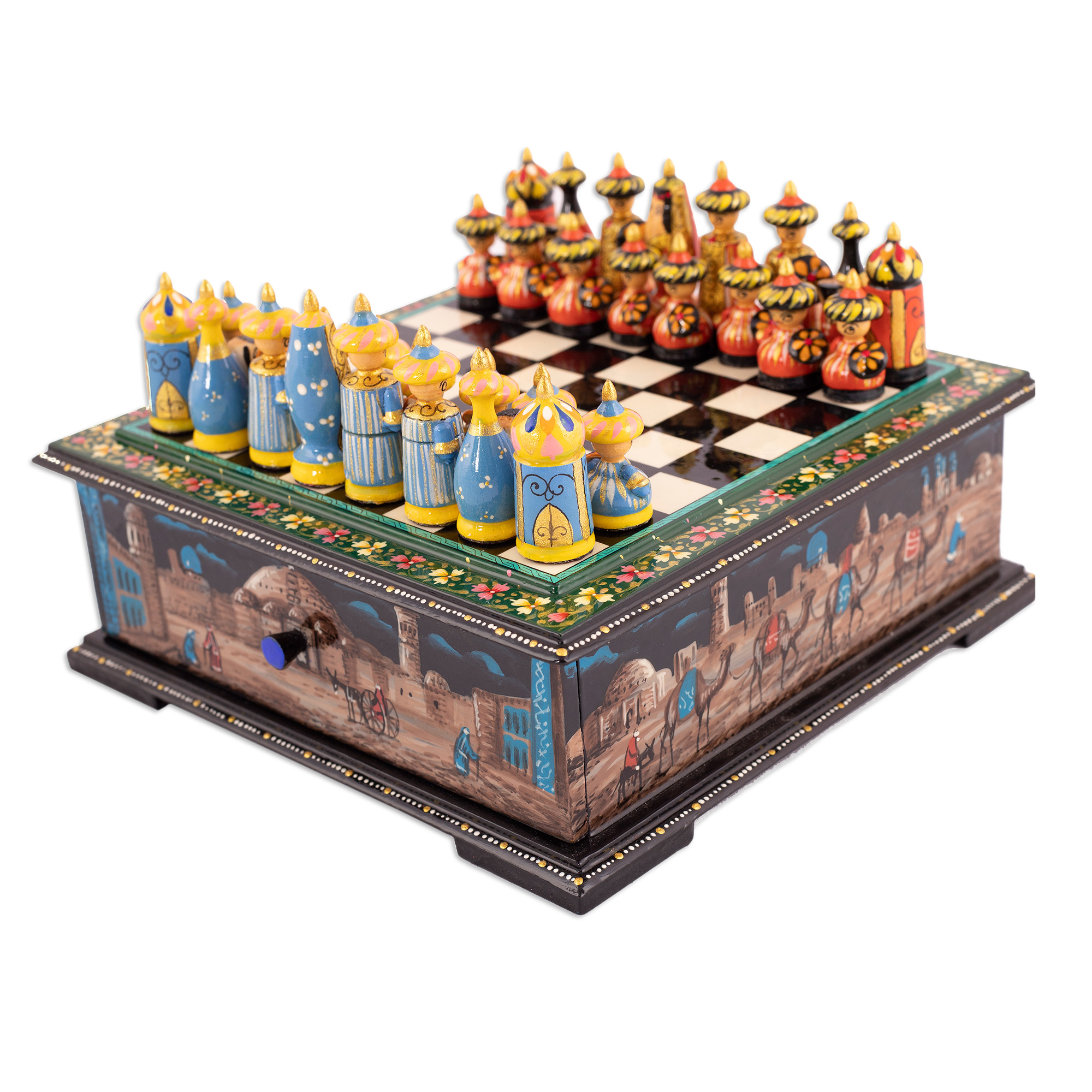 Mukhamedali Novica 2 Player Wood Chess And Checkers Set