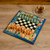 Juego de ajedrez de madera - Juego de ajedrez de madera de nogal pintado a mano en azul