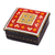Lacquered and gilded wood jewelry box, 'Red Splendor' - Lacquered & Gilded Wood Jewelry Box with Hand-Painted Motifs