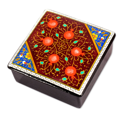 Lacquered wood jewelry box, Floral Magnificence