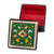 Wood jewellery box, 'Green Eden' - Handcrafted Traditional Floral Green Walnut Wood jewellery Box