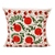 Embroidered cotton and viscose cushion cover, 'Suzani Pomegranate' - Suzani Pomegranate-Themed Cotton and Viscose Cushion Cover