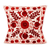 Embroidered cotton and viscose cushion cover, 'Red Pomegranate' - Embroidered Red Pomegranate Cotton and Viscose Cushion Cover