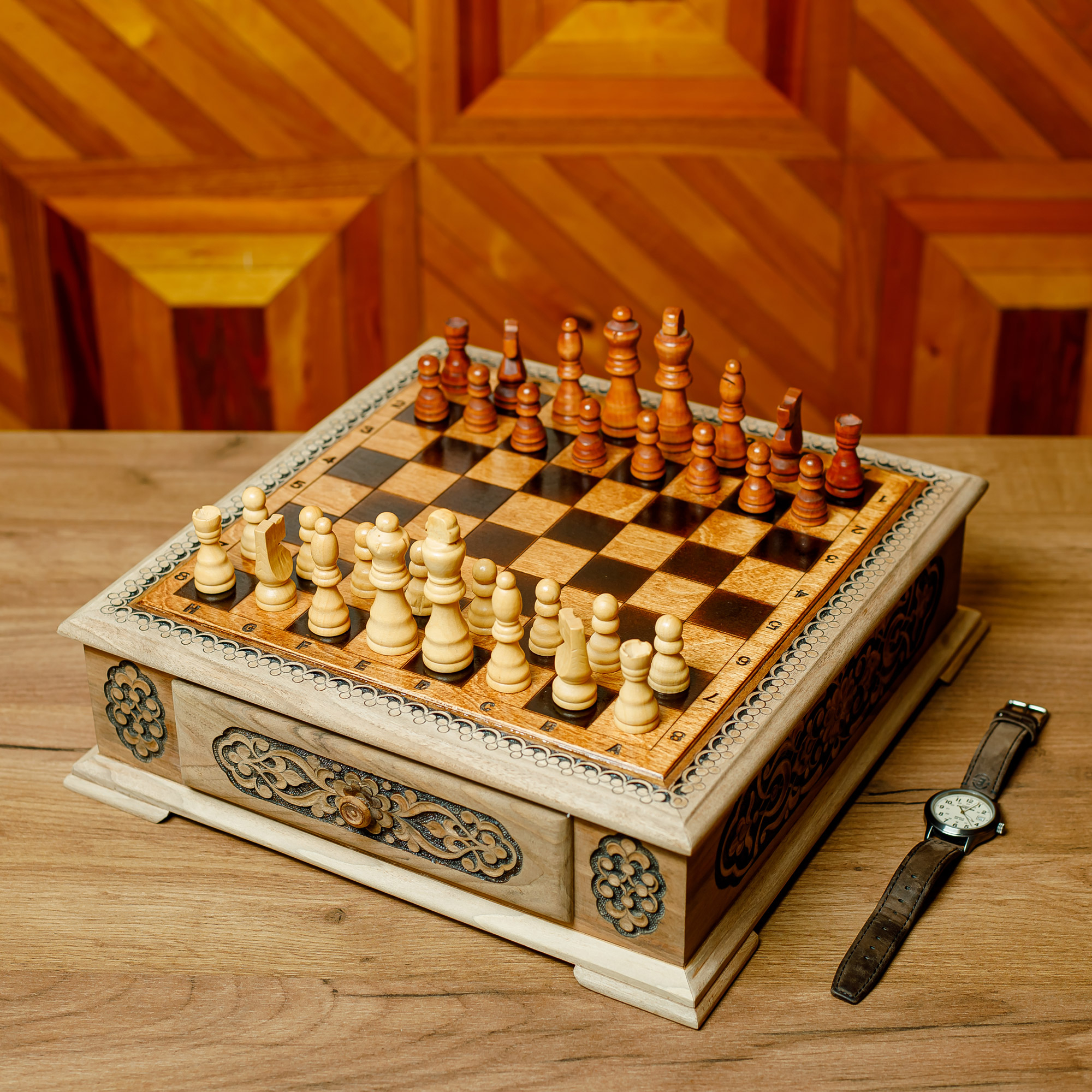 Vintage Travel Chess Set in a Turned Wooden Case. Unique Set. -  UK in  2023