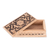 Walnut wood jewellery box, 'Arabesque Flowers' - Hand-Carved Walnut Wood jewellery Box with Arabesque Motifs