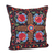 Embroidered cotton cushion cover, 'Pomegranate Nights' - Pomegranate Embroidered Cotton Cushion Cover