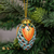 Handpainted ceramic ornament, 'Cathedral Pinecone' - Hand-Painted Traditional Pinecone Ceramic Ornament