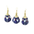 Dried gourd ornaments, 'Blue Eve' (set of 3) - Set of Three Hand-Painted Blue Dried Gourd Ornaments