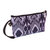 Ikat travel bag, 'Navy Trends' - Cosmetic Bag with Zipper Closure and Navy Ikat Pattern