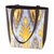 Ikat-Einkaufstasche - Tragetasche mit traditionellem Ikat-Muster in Graugelb und Hellblau