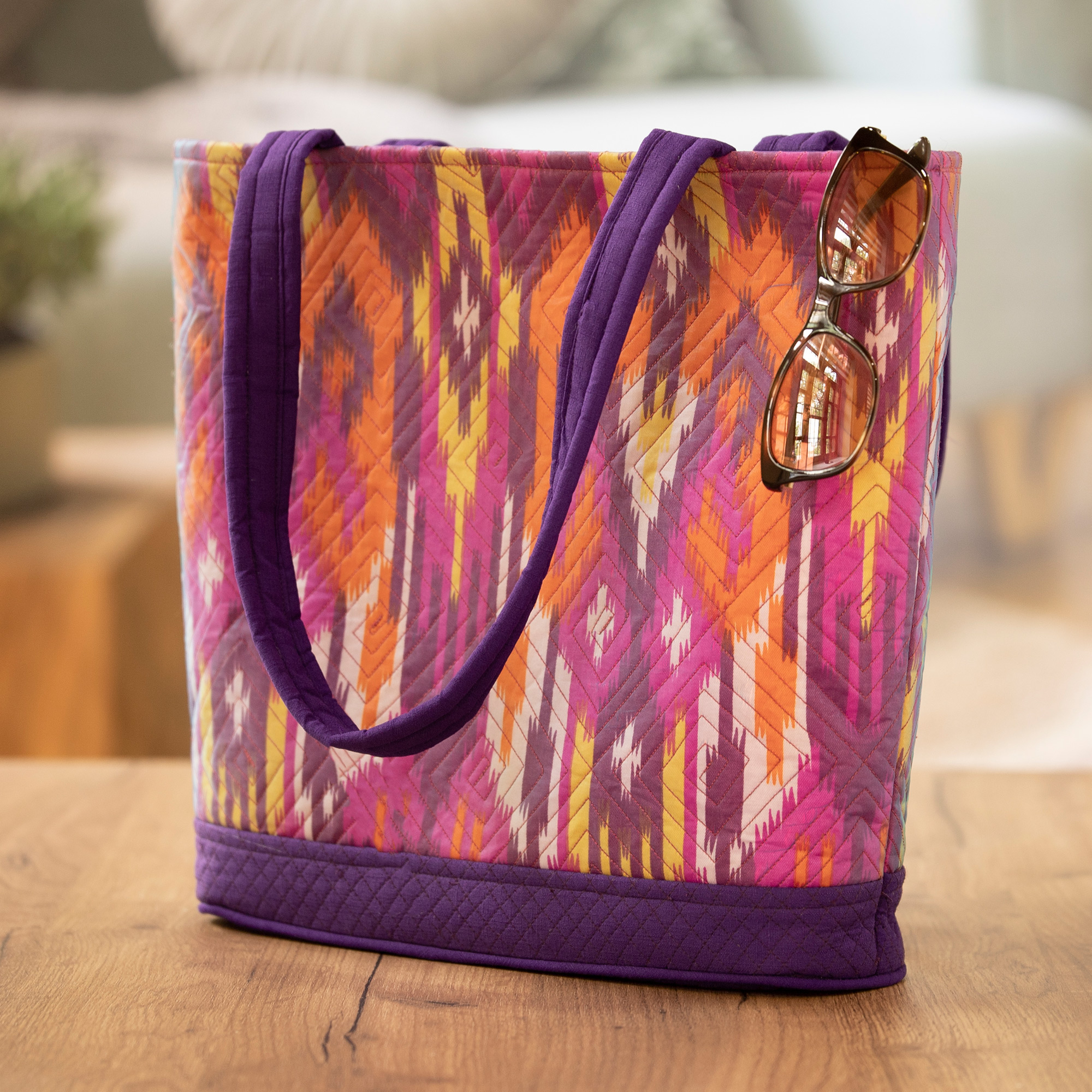 Tiger Silk Velvet Ikat Large Tote Bag | Ayca Design – Lucette Collection