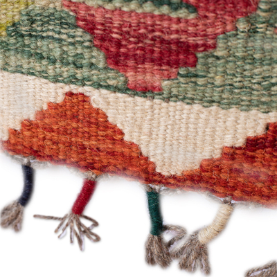 Wool area rug, 'Luxurious Geometry' (3x4) - Handwoven Geometric Wool Area Rug from Uzbekistan (3x4)