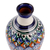Jarrón de cerámica esmaltada - Jarrón de cerámica esmaltada en azul real pintado a mano de Uzbekistán